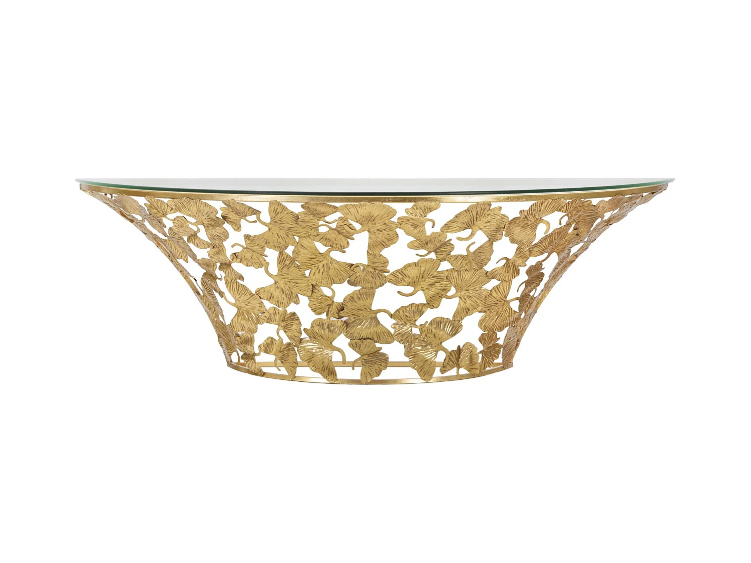 Console suspendue en métal doré avec vantaux 120x40,5x37,2 cm