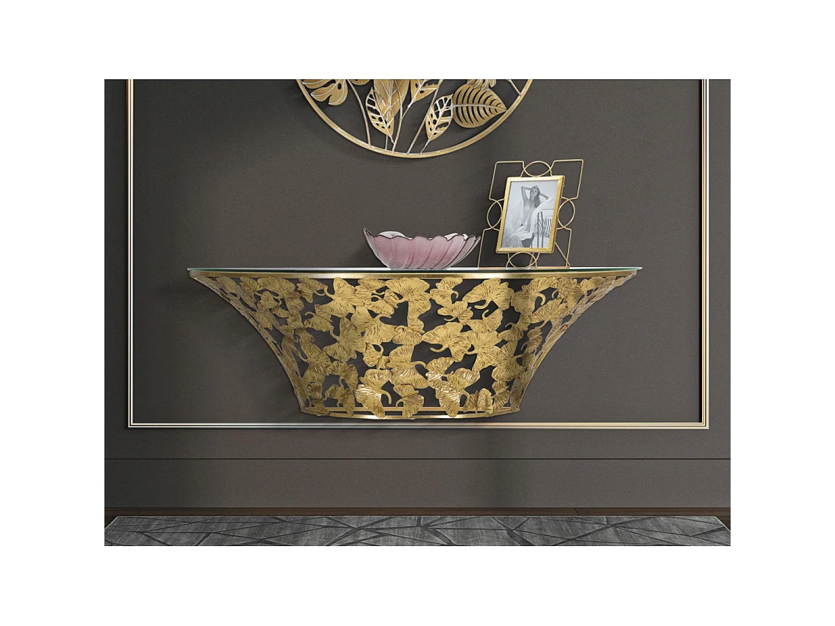 Console Da Muro Foglie Cm 120X40,5X37,2