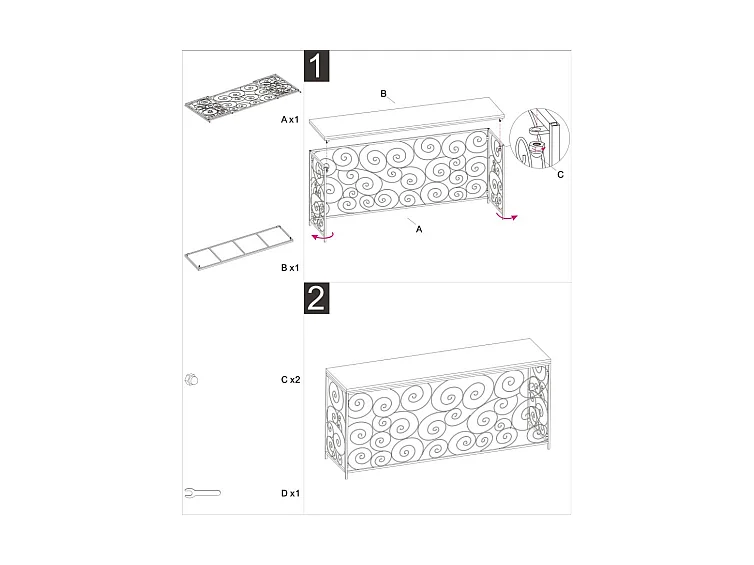 Konsole Spirale Cm 140X36X82