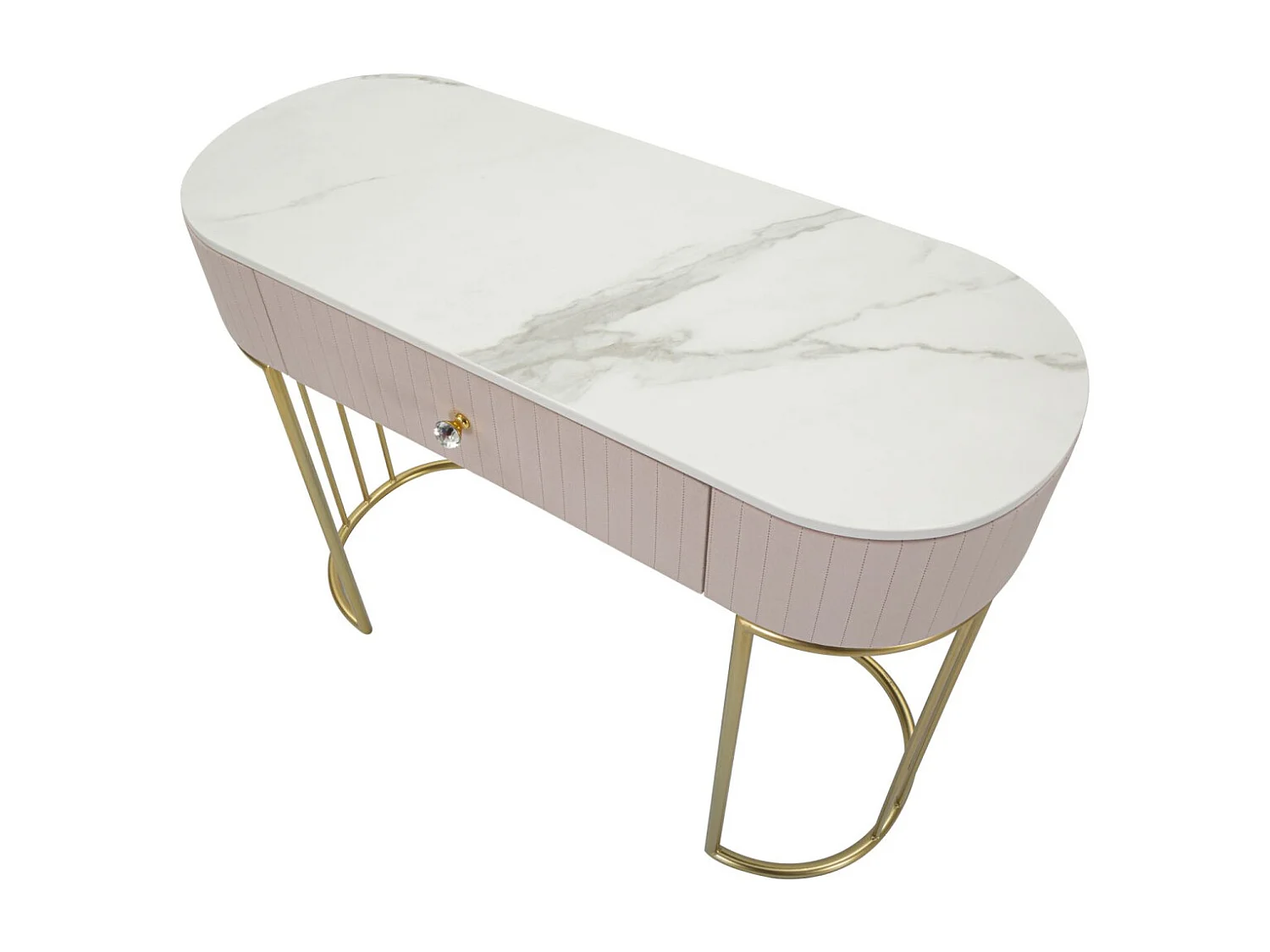 Console Design Effet Marbre "Montpellier" 100cm Rose & Or