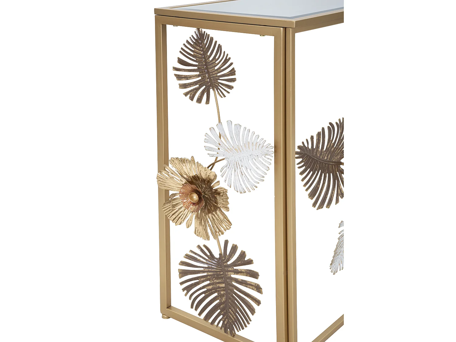 Console Design en Métal "Floris" 113 Or & Blanc