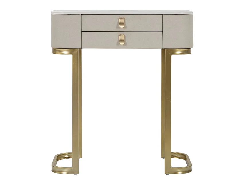 Console Effet Marbre "Beauty" 70cm Crème & Or