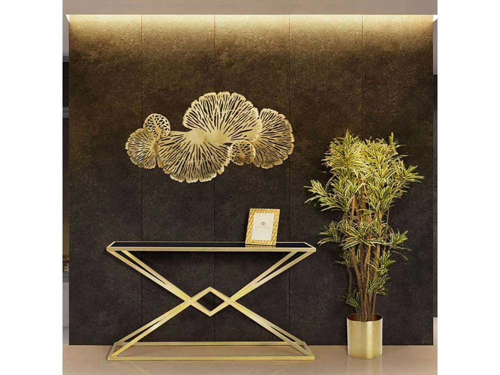Console Design "Pyramid" 130cm Noir & Or
