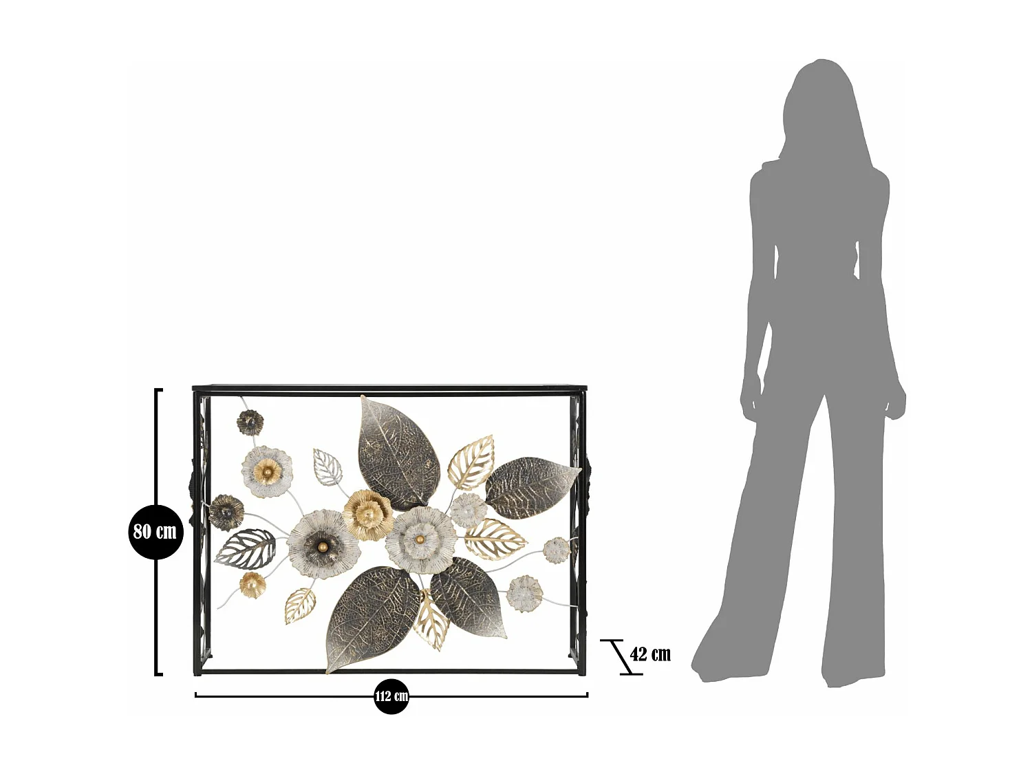 CONSOLA GLAM DARK CM 111.8X41.9X80