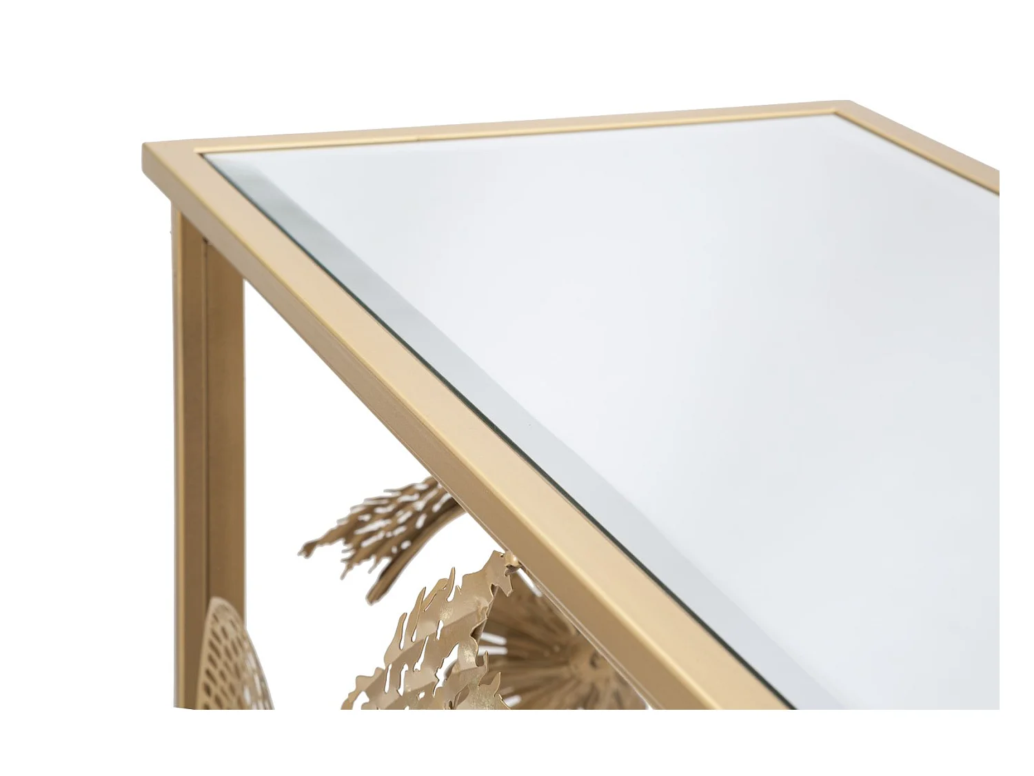 Console en métal doré aux formes abstraites 114x40,5x80 cm