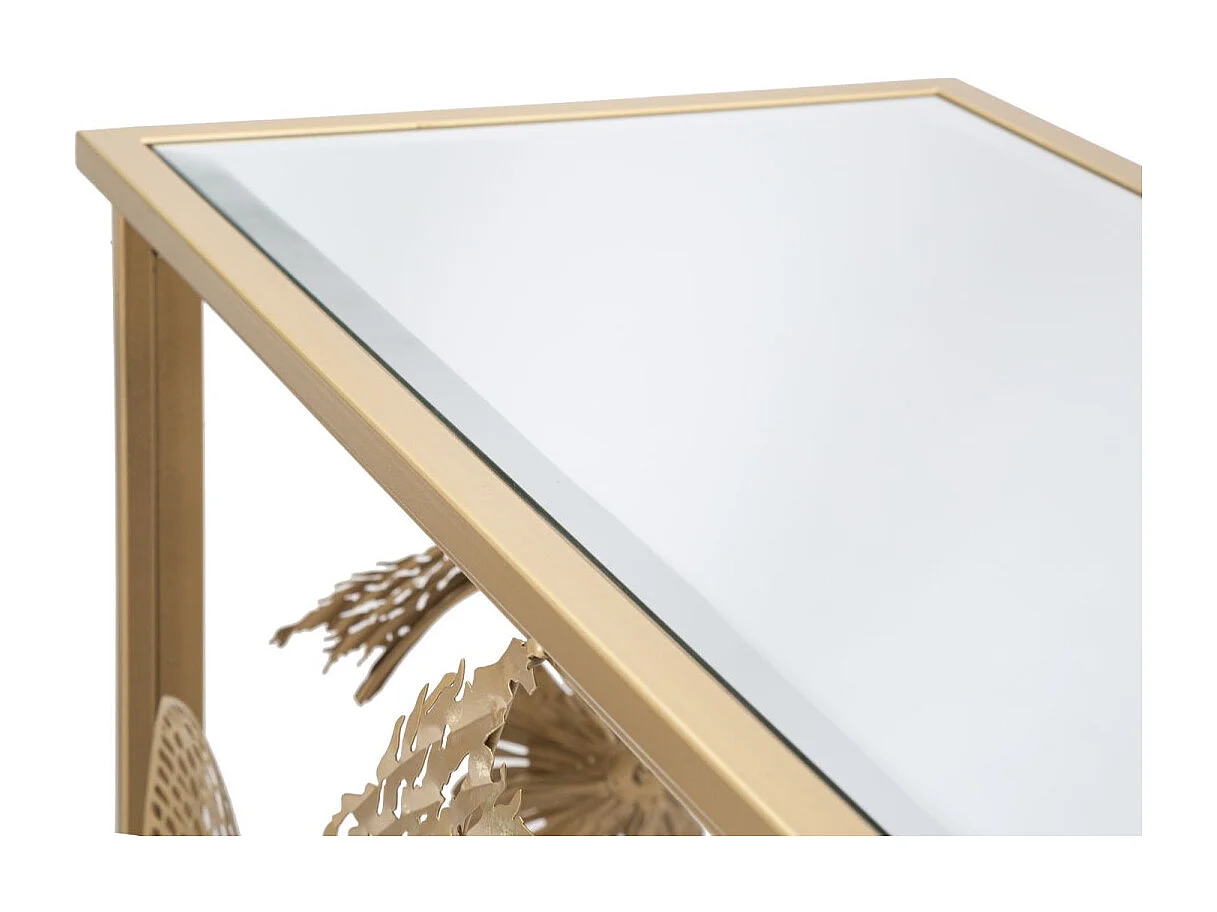 Console en métal doré aux formes abstraites 114x40,5x80 cm