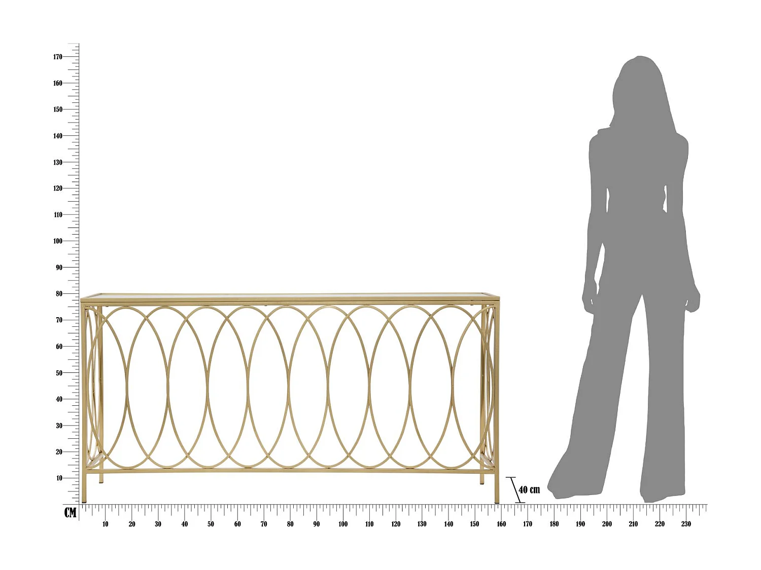 ARC-Konsole ähnlich Marmor cm 160 x 40 x 79
