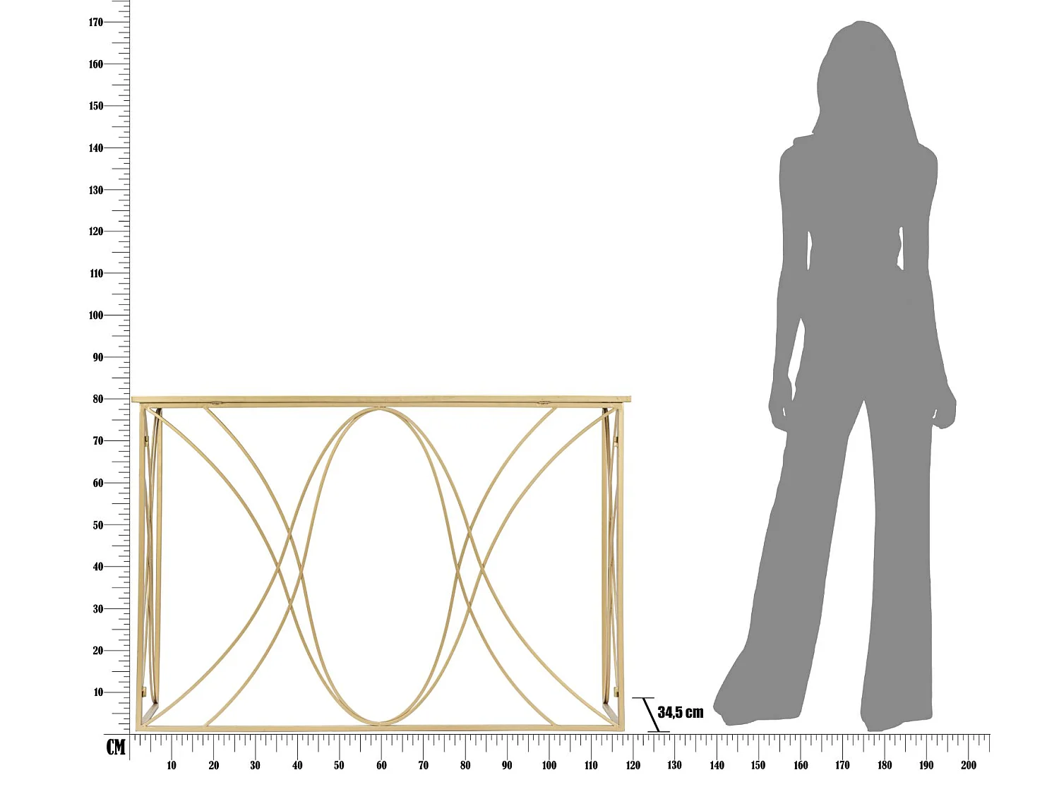 Console Design "Exy" 120cm Or