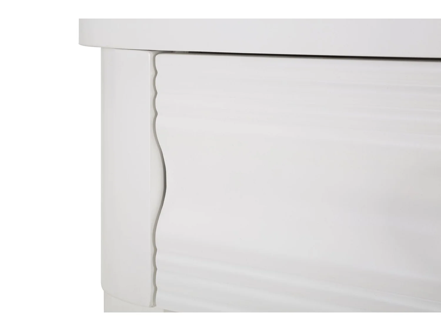 Konsola Shine 110x40x82 cm z białego drewna - Szafka z 2 szufladami i półką - Estetyczne linie i nowoczesny design - Konstrukcja z drewna jodłowego i płyty MDF