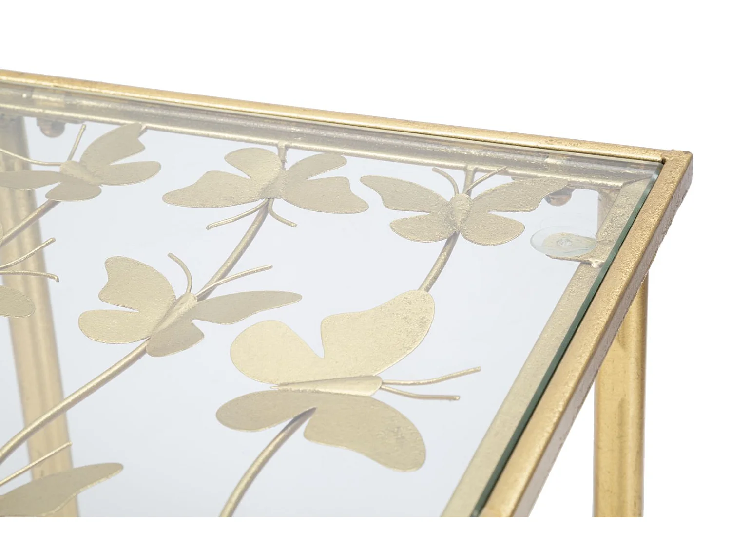 KONSOLE SCHMETTERLINGE GLAS CM 100X35X80