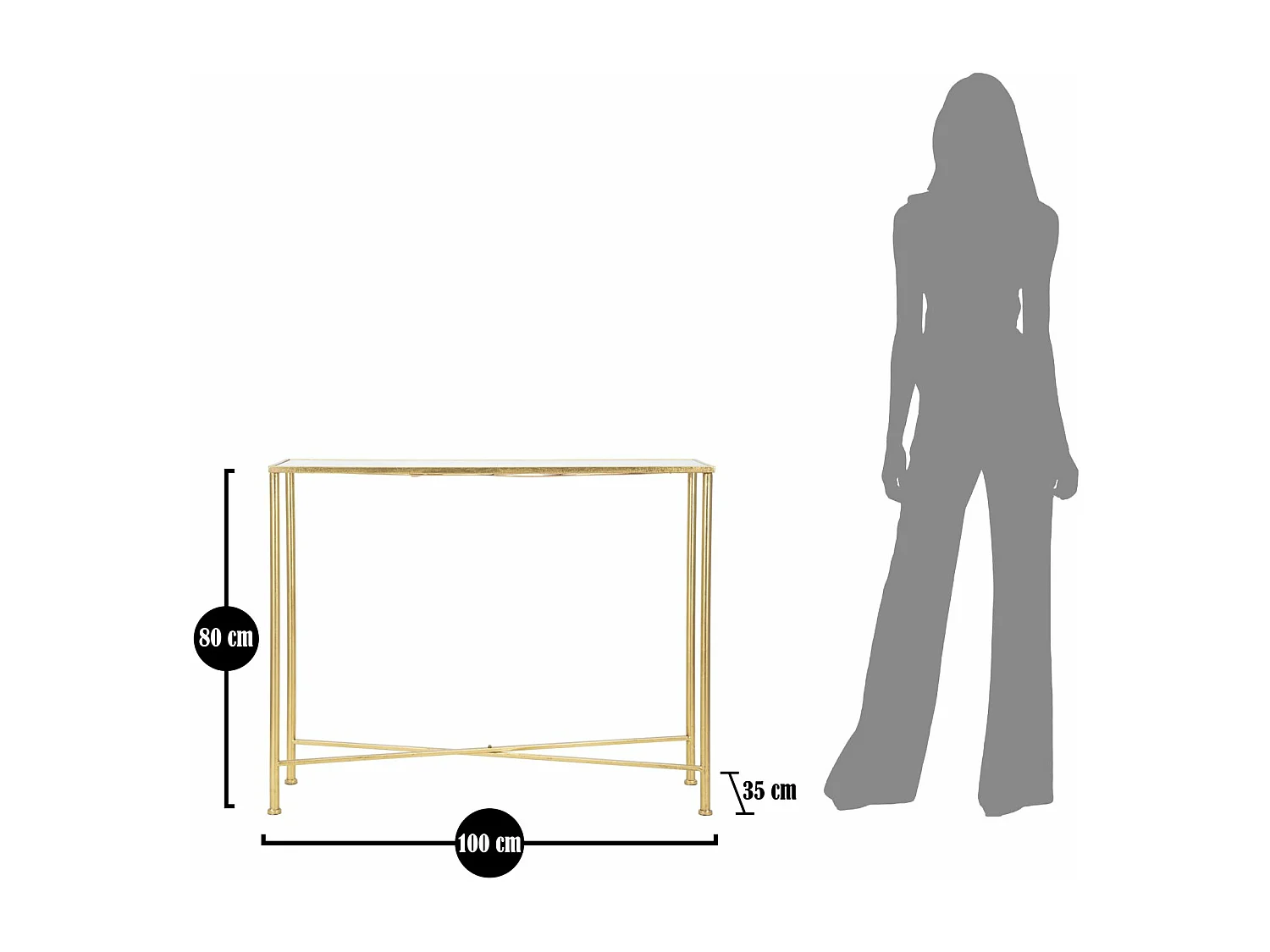 KONSOLE SCHMETTERLINGE GLAS CM 100X35X80