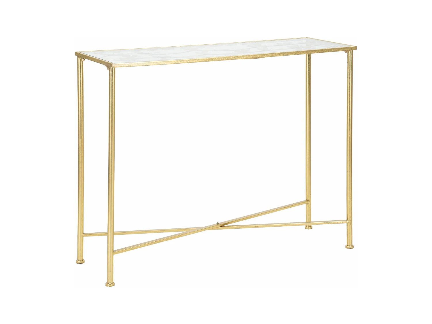 Console en métal doré avec papillons 100x35x80 cm