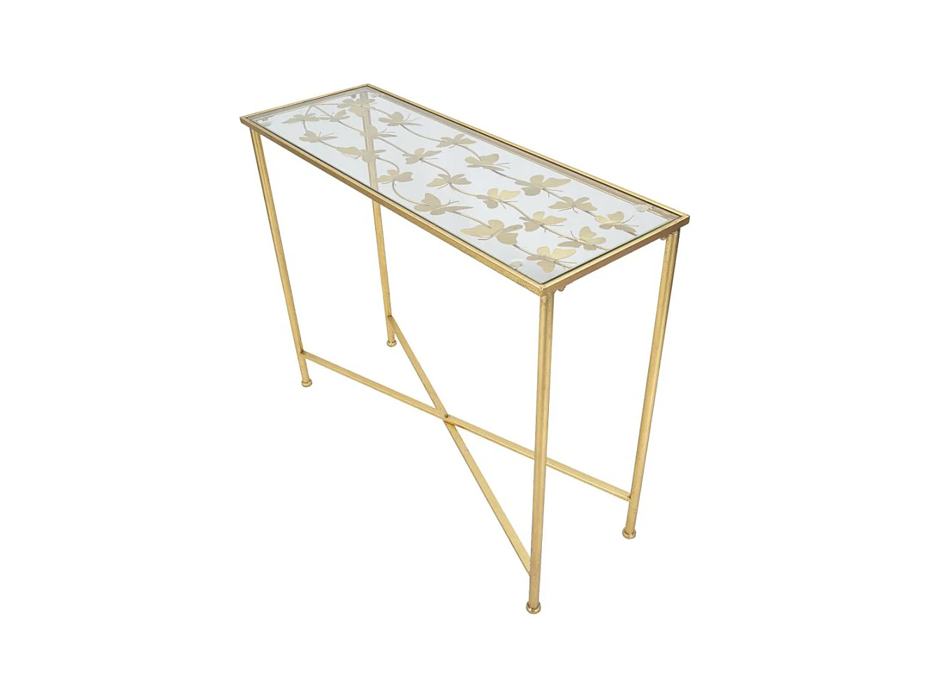 CONSOLE VLINDERS GLAS CM 100X35X80