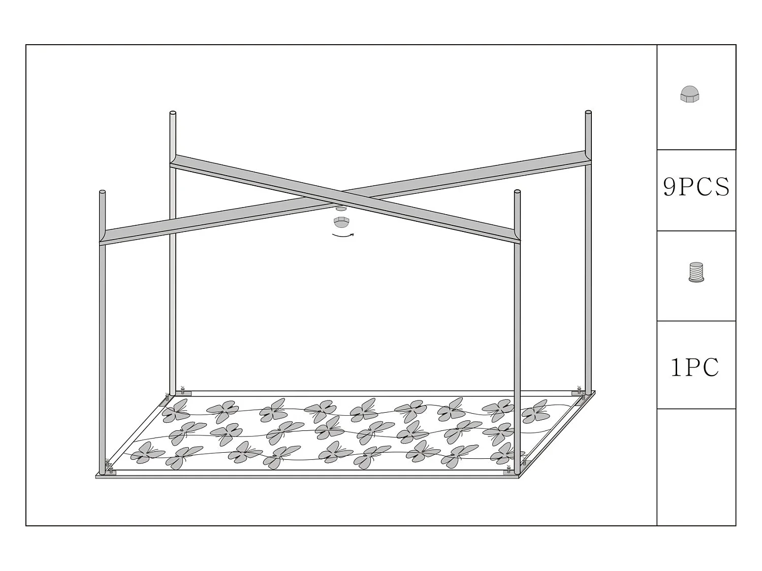 CONSOLE VLINDERS GLAS CM 100X35X80