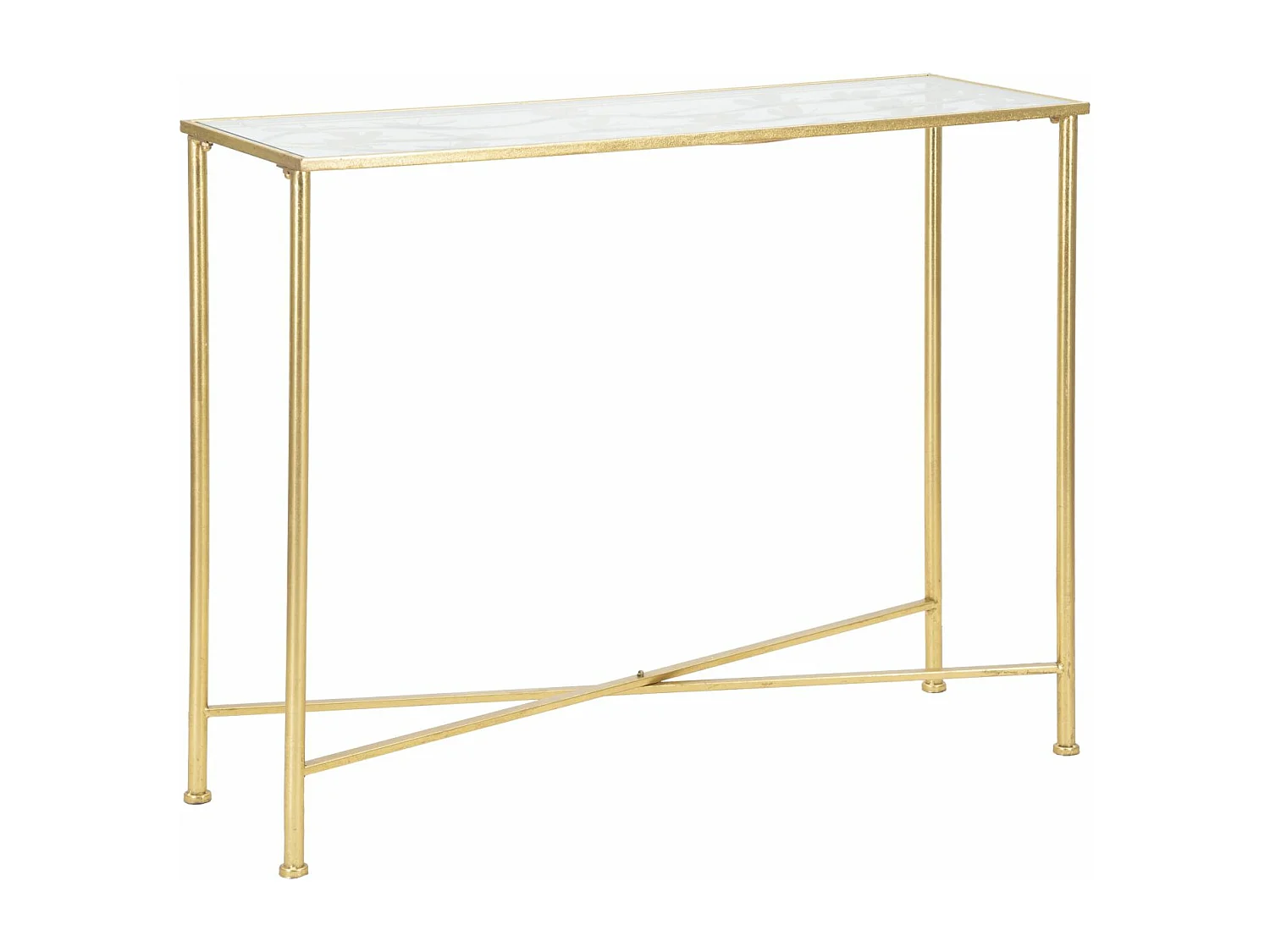 Console en métal doré avec papillons 100x35x80 cm