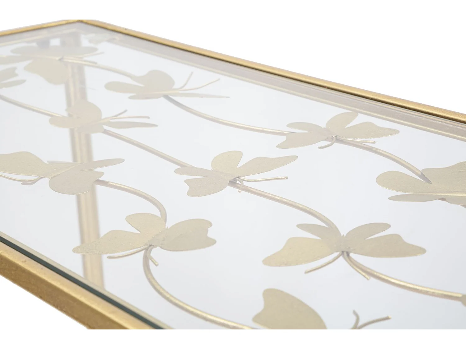 Console en métal doré avec papillons 100x35x80 cm