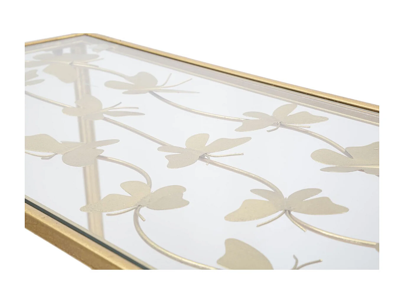 Console en métal doré avec papillons 100x35x80 cm