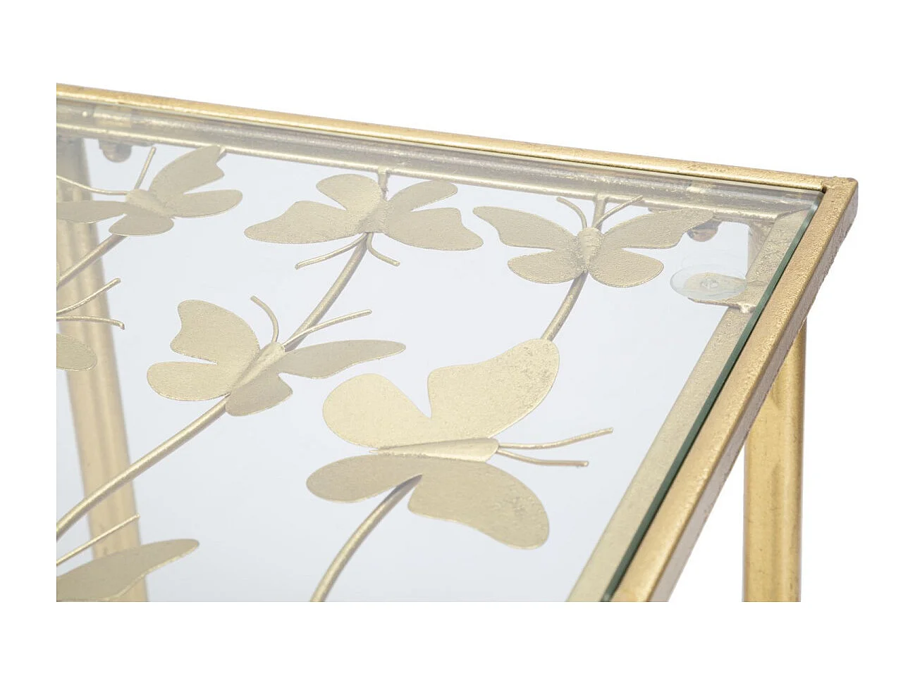 Console en métal doré avec papillons 100x35x80 cm