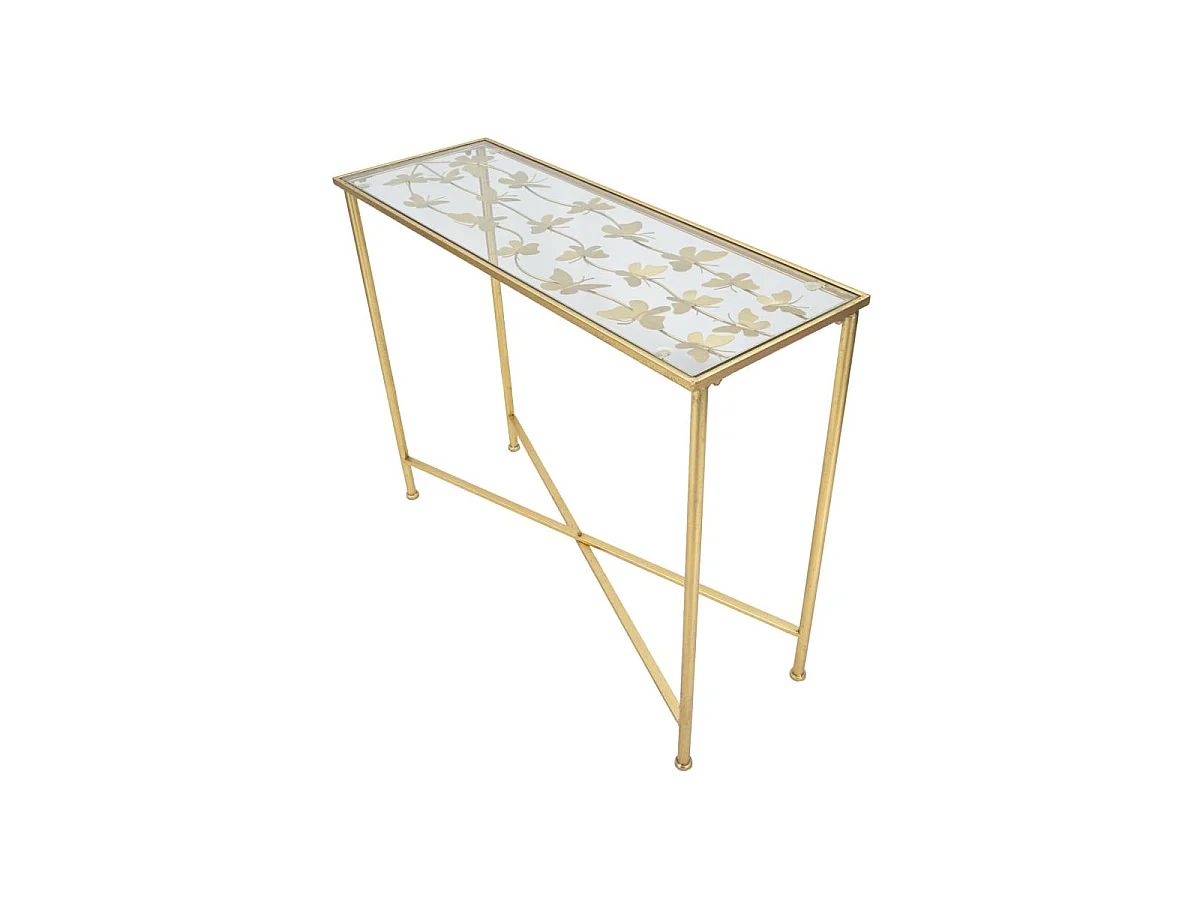 CONSOLE VLINDERS GLAS CM 100X35X80