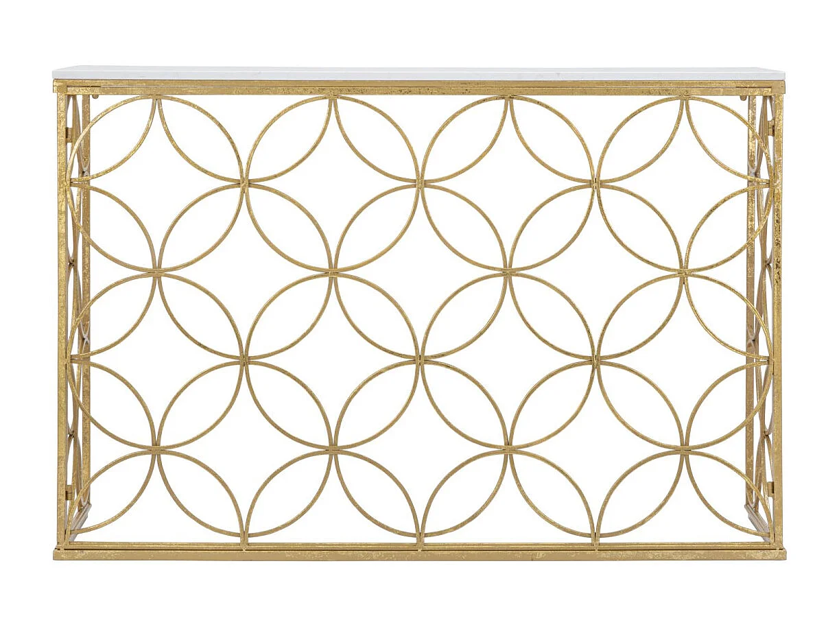 Console Design en Marbre "Star" 120cm Blanc & Or