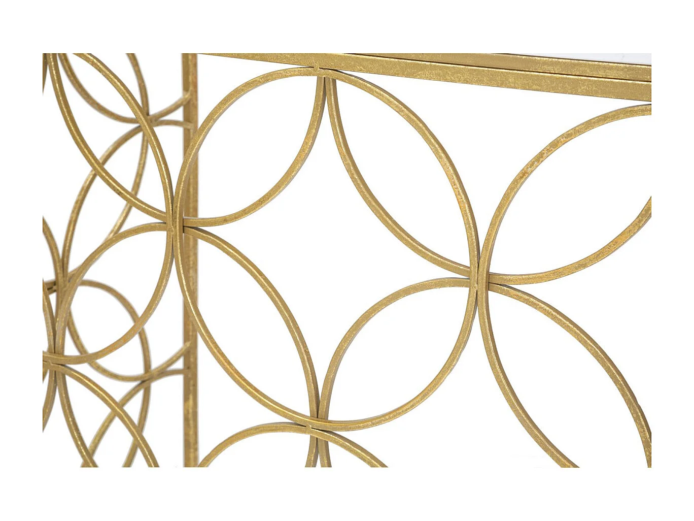 Console Design en Marbre "Star" 120cm Blanc & Or