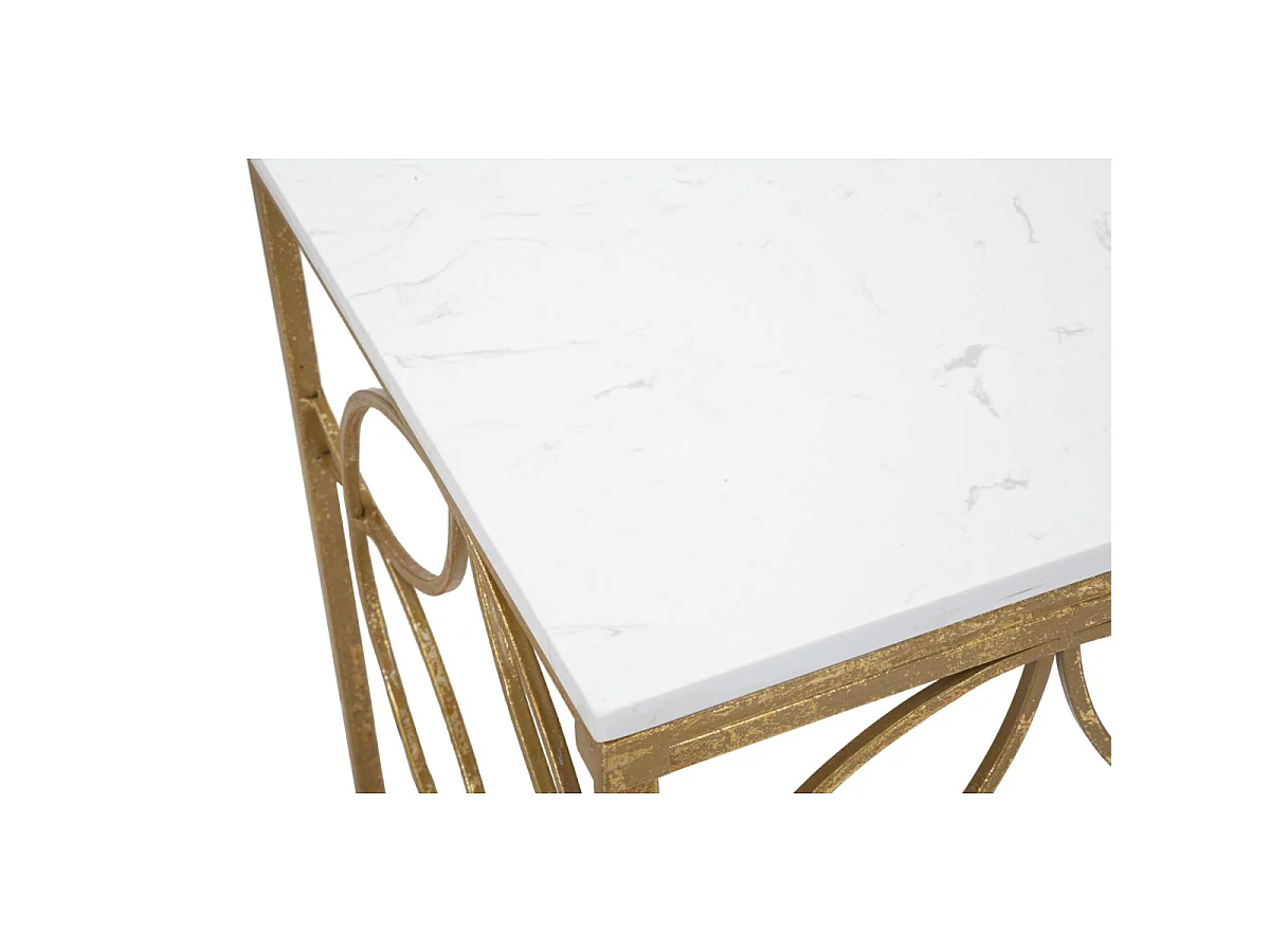 Console Design en Marbre "Star" 120cm Blanc & Or