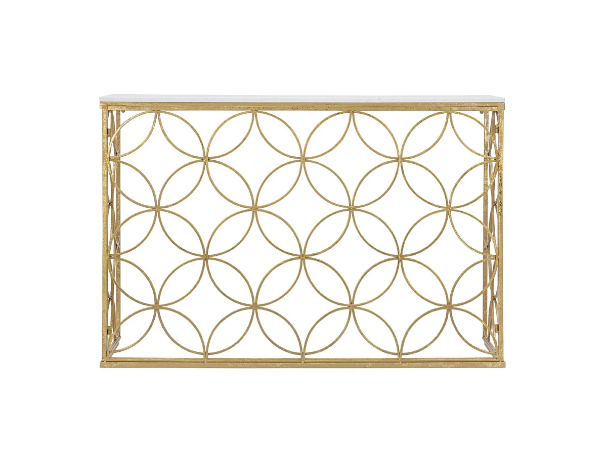 Console Design en Marbre "Star" 120cm Blanc & Or