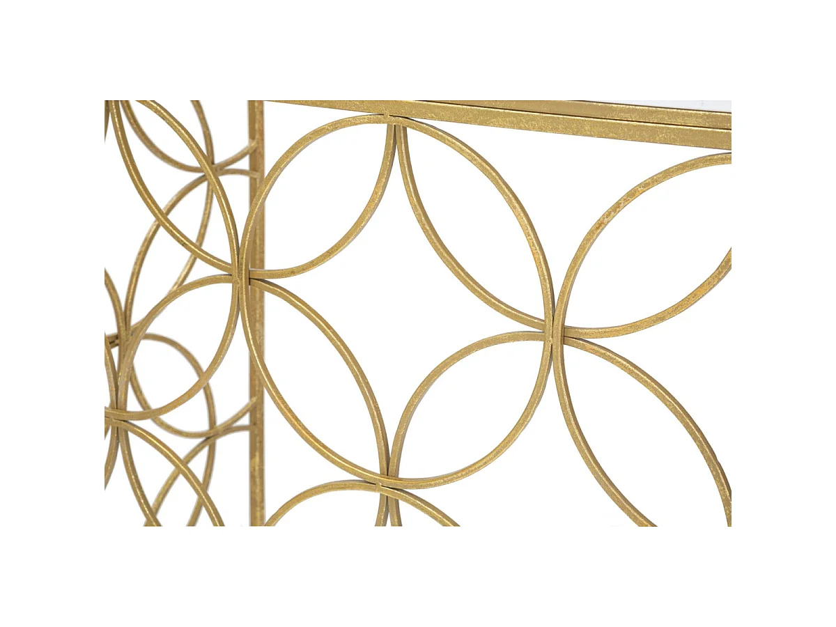 Console Design en Marbre "Star" 120cm Blanc & Or