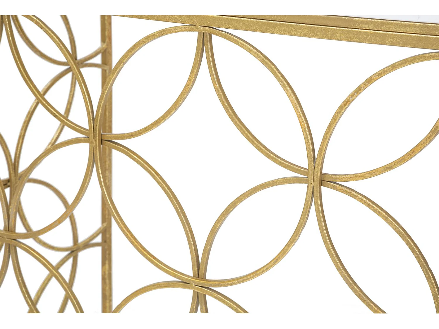 Console Design en Marbre "Star" 120cm Blanc & Or