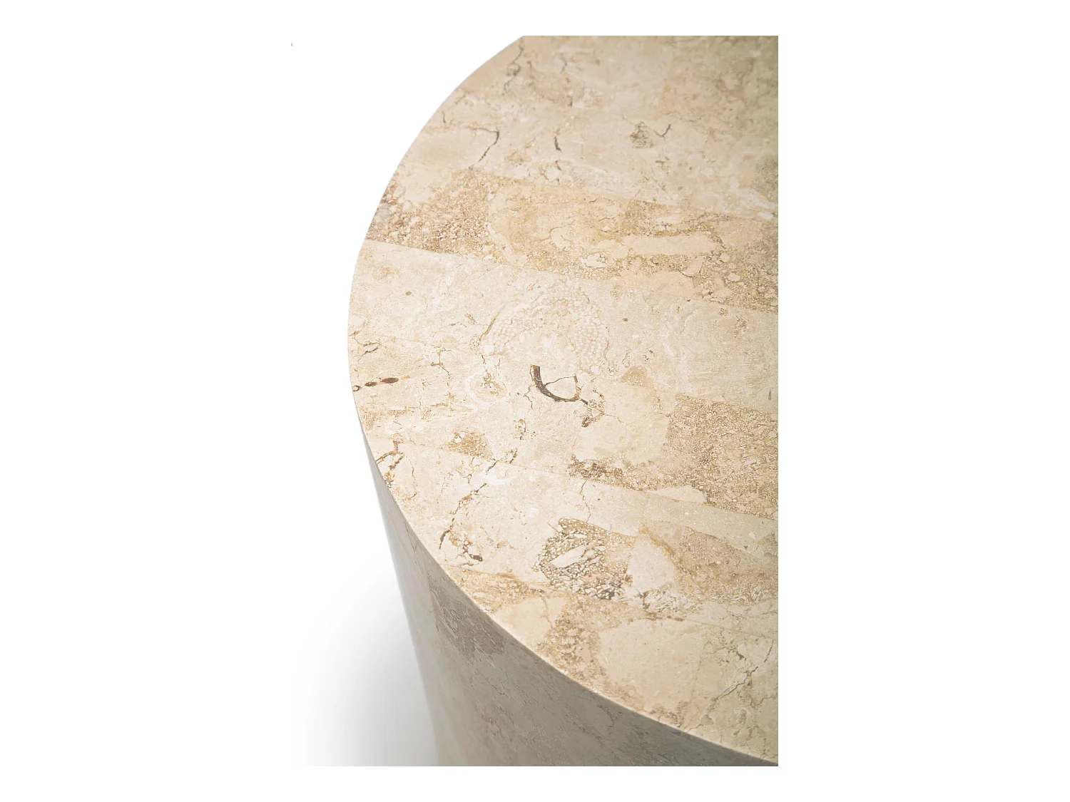 Ronde 1 - Salontafel  (85 x 85 x 28u) in beige fossiele steen