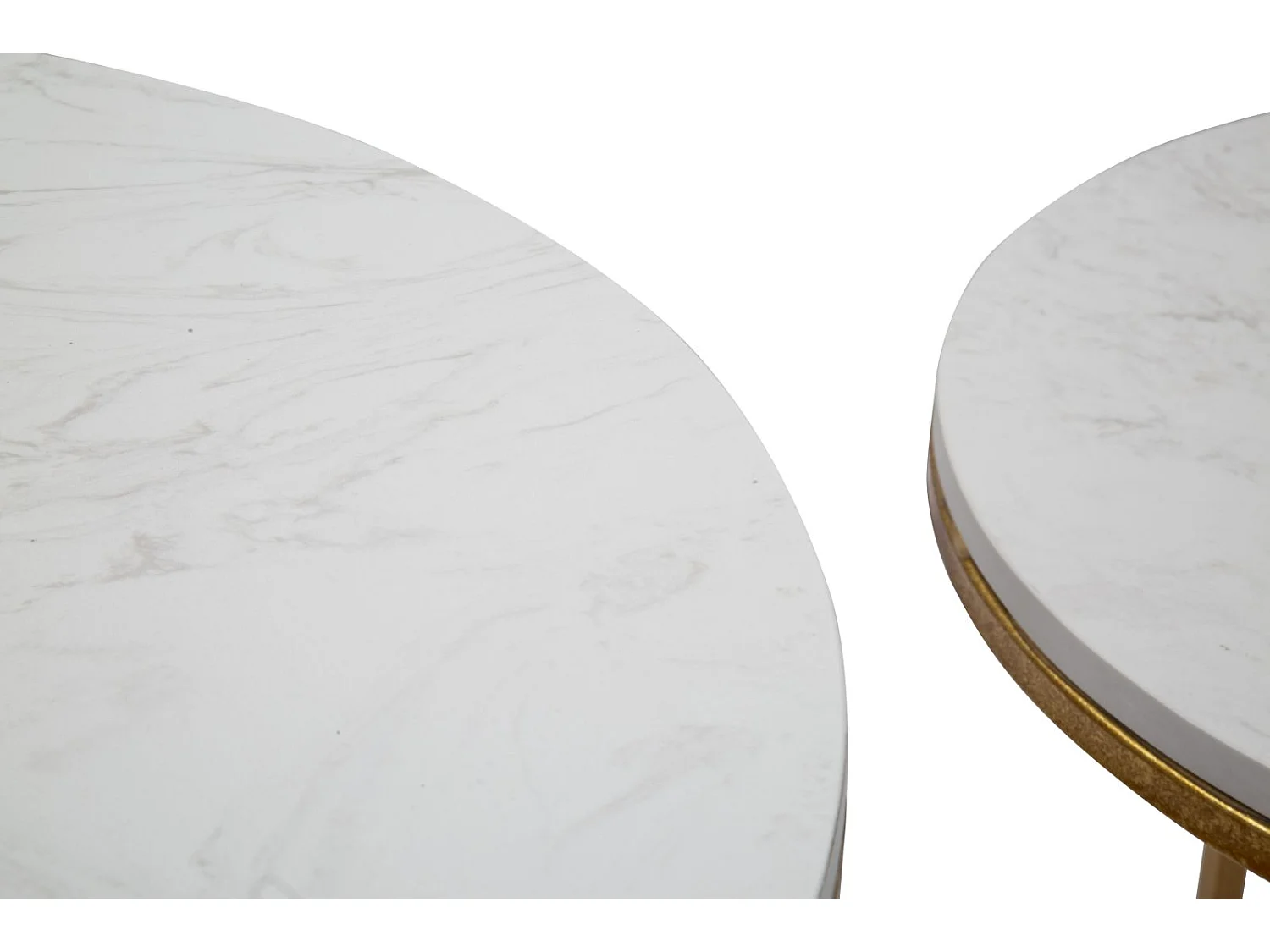 Par de Mesas de Centro Simply Marble Cm Ø52X63-42X53
