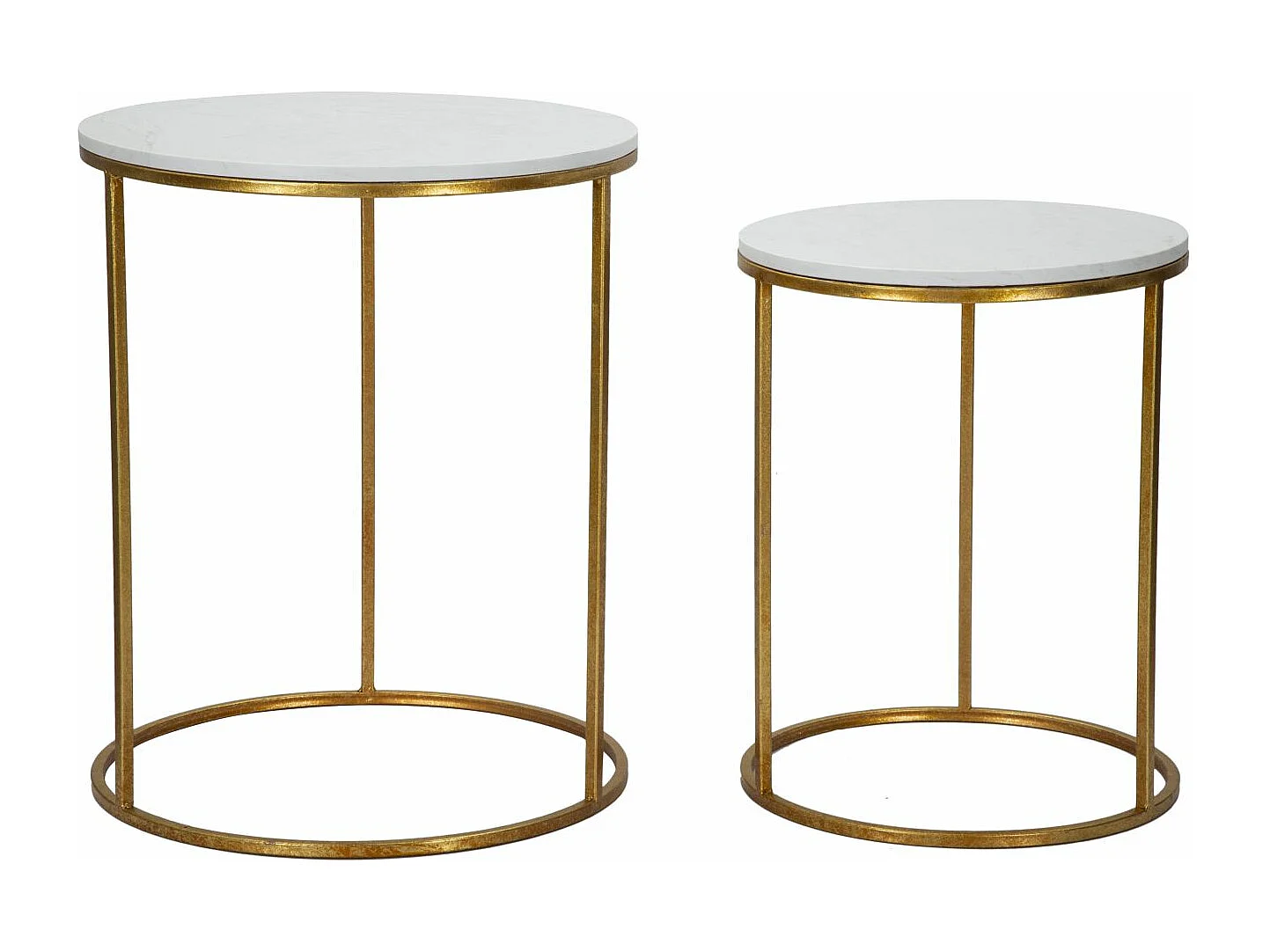 Par de Mesas de Centro Simply Marble Cm Ø52X63-42X53