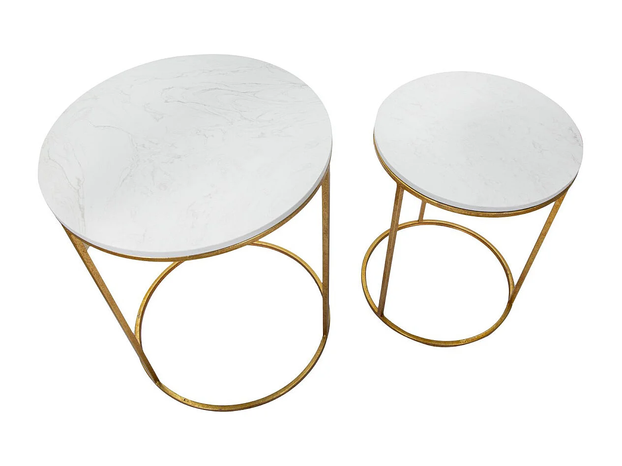 Simply Marble salontafels paar cm Ø52X63-42X53