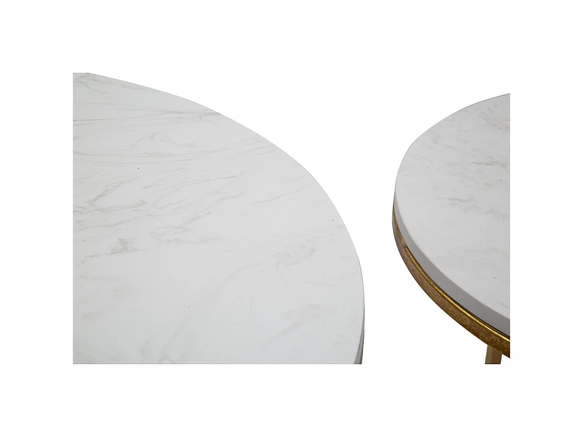 Lot de 2 Tables d'Appoint Gigognes "Julia" 63cm Or