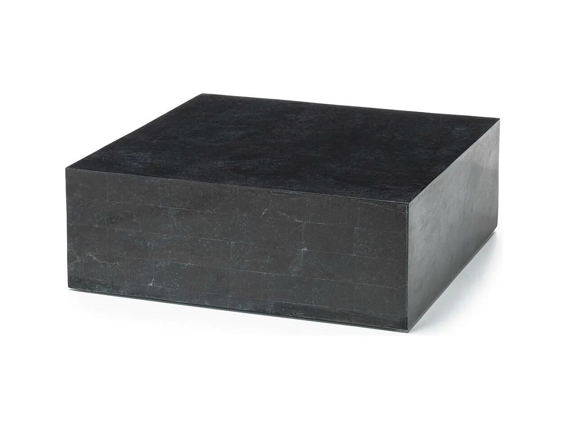 Nanay Table basse (80 x 80 x 28h) en Pierre fossile noire