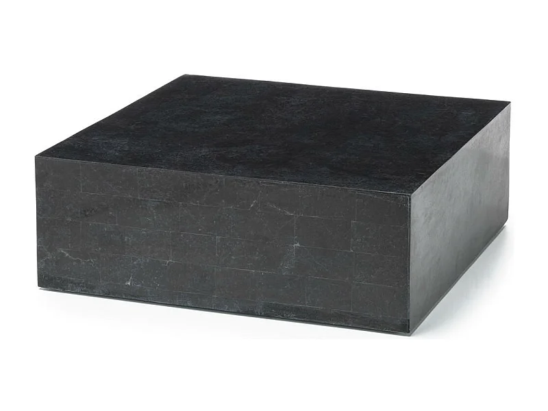 Nanay Table basse (80 x 80 x 28h) en Pierre fossile noire
