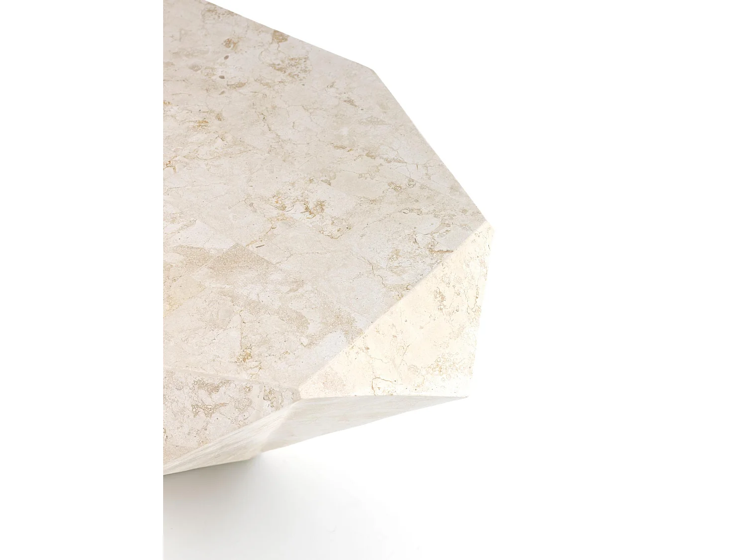 Diamond medium Table basse (120 x 70 x 40h) en pierre fossile beige