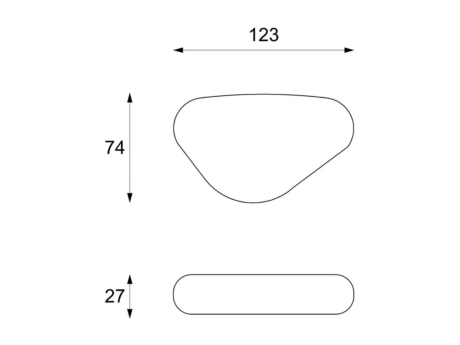 Sasso big - Stolik kawowy (74 x 123 x 27h) z szarego kamienia kopalnego