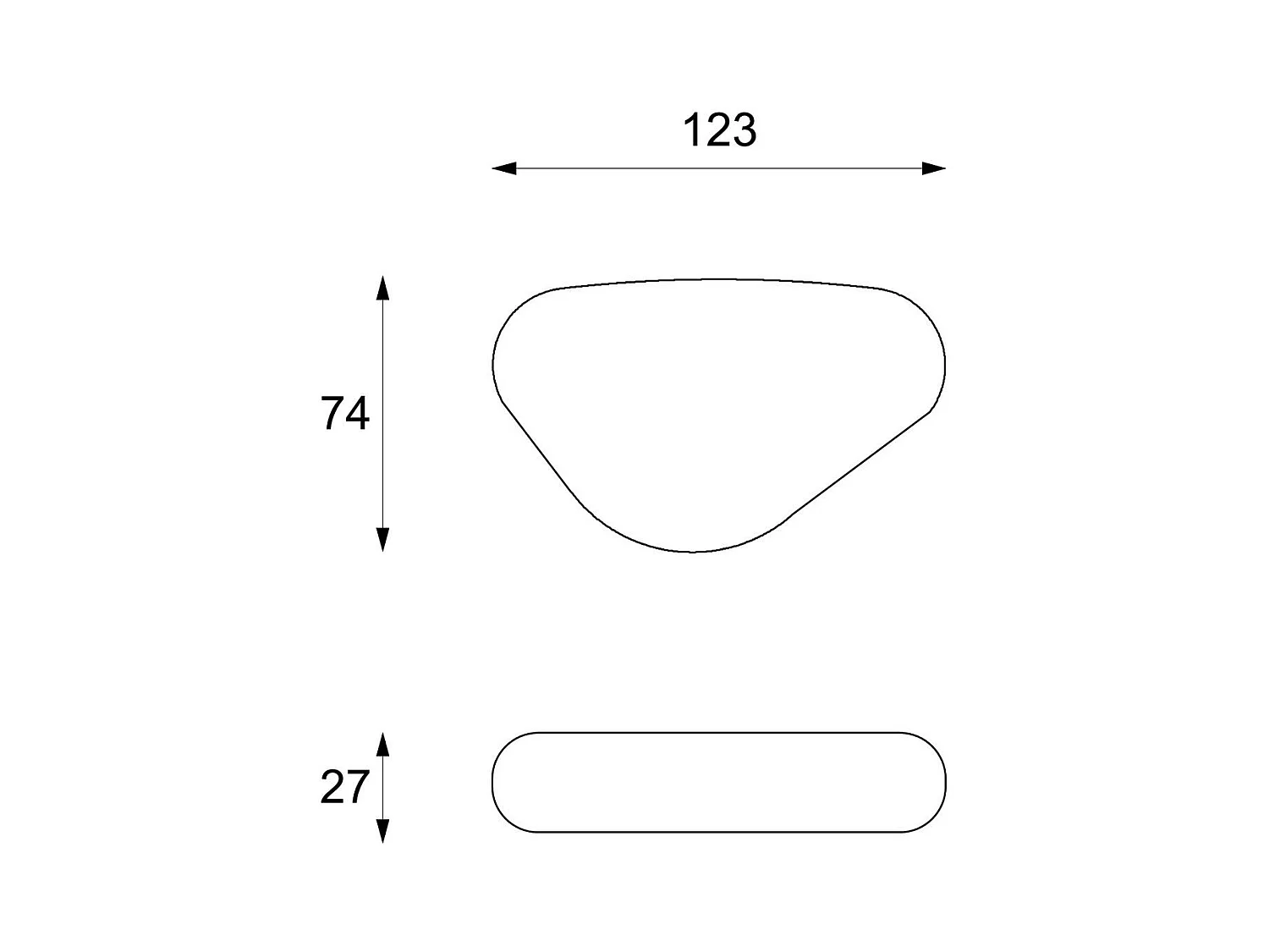 Sasso big – Couchtisch (74 x 123 x 27 h) aus grauem Fossilstein
