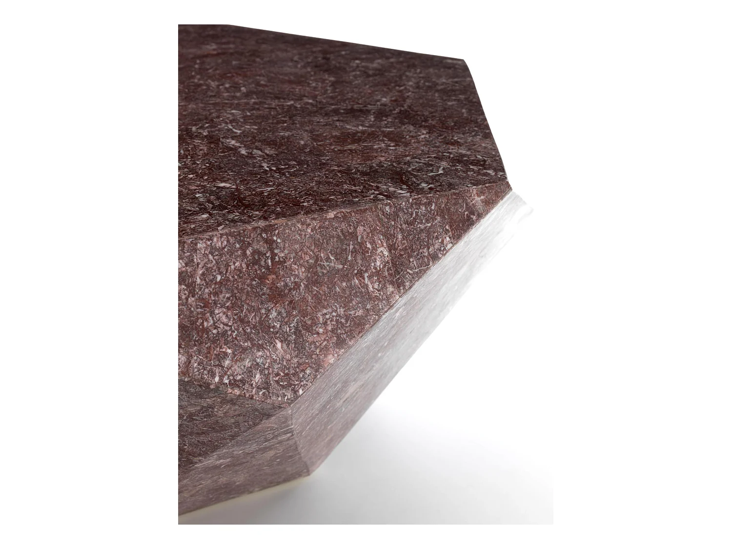 Diamond big Table basse (102 x 40 H cm) en pierre fossile violette