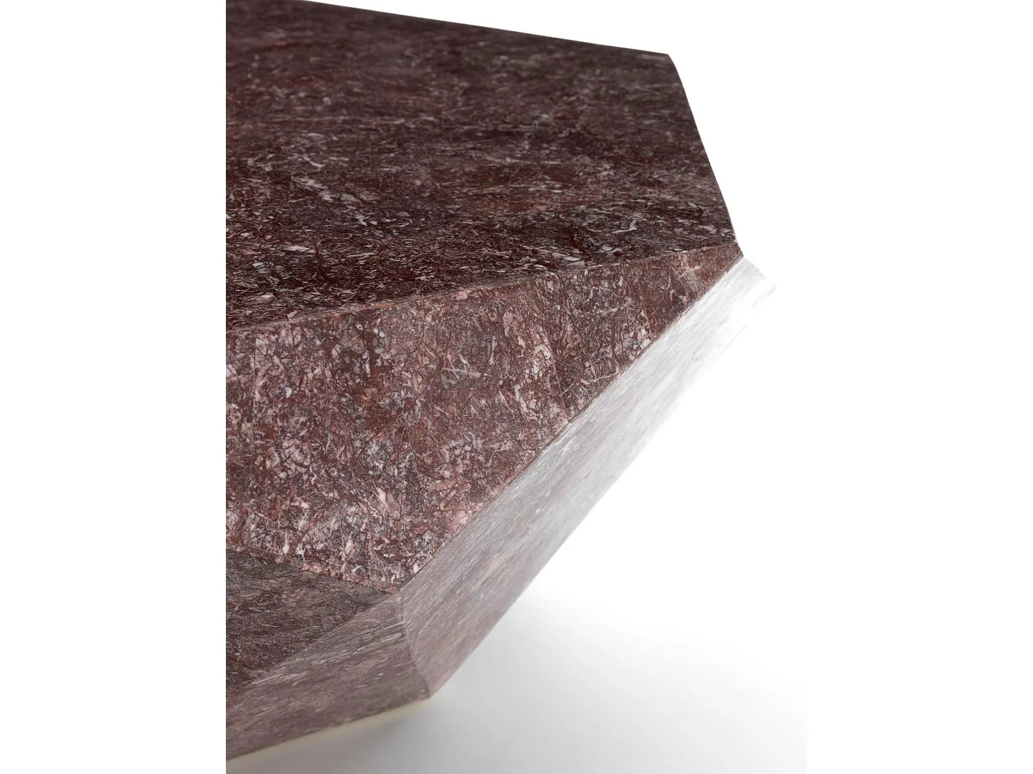 Diamond big Table basse (102 x 40 H cm) en pierre fossile violette