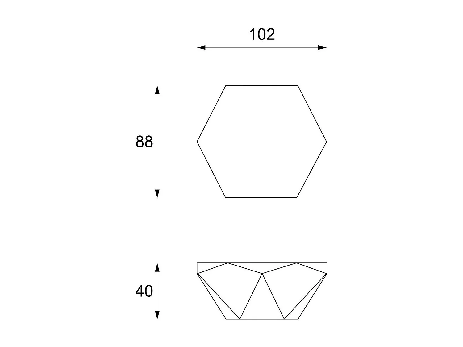 Diamond big Table basse (102 x 40 H cm) en pierre fossile violette