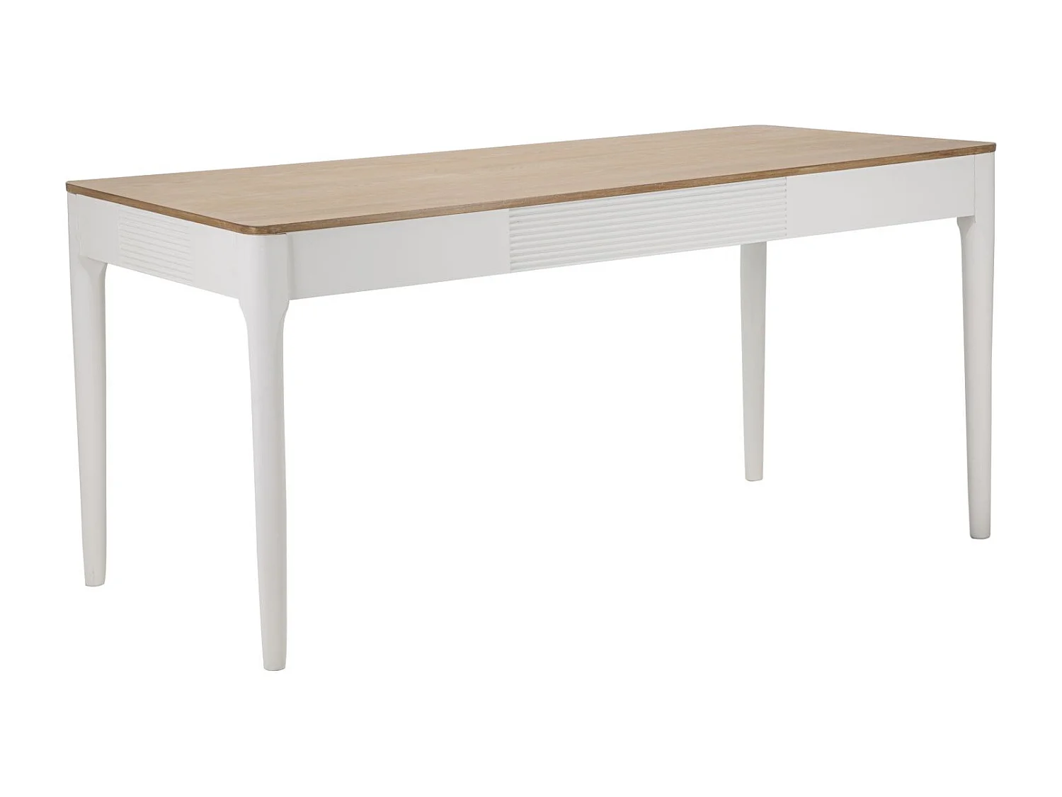 Table à Manger en Bois "Matera" 180cm Blanc & Naturel