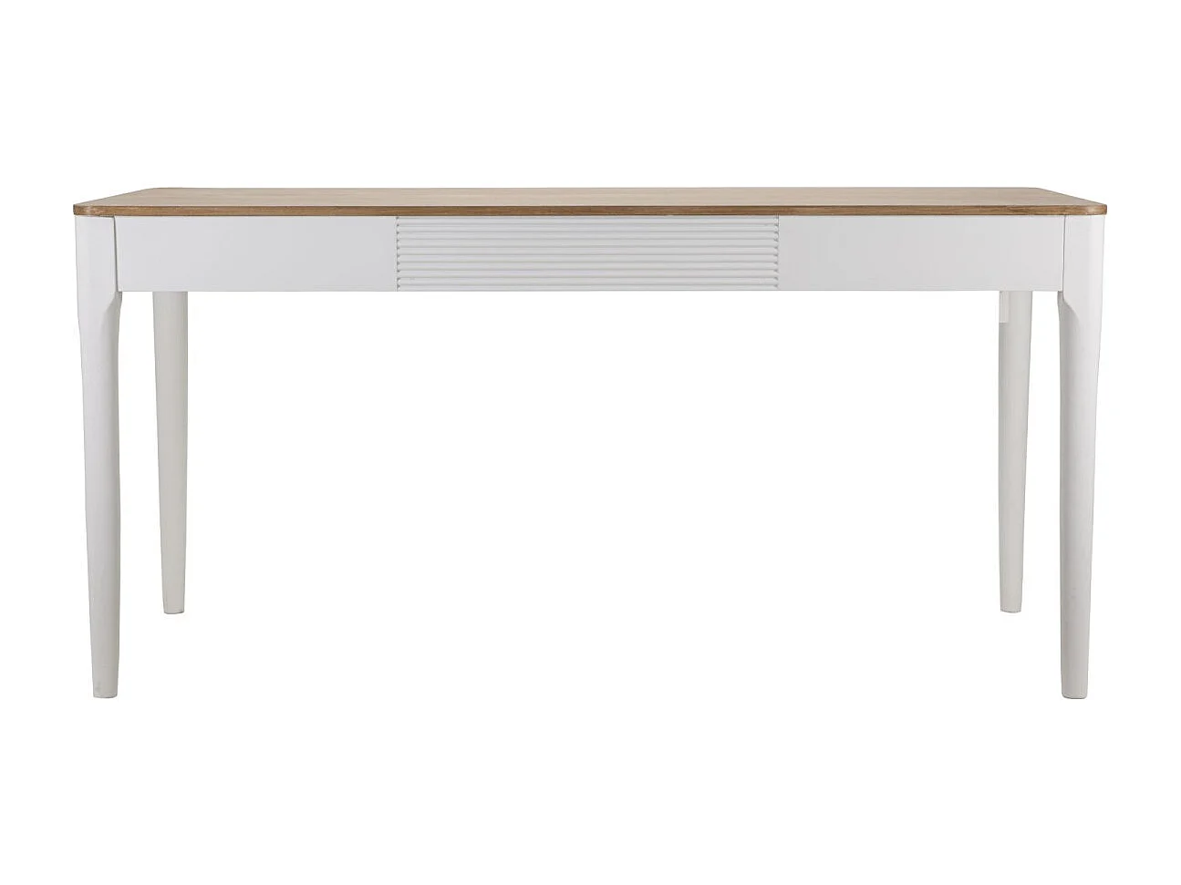 Table à Manger en Bois "Matera" 180cm Blanc & Naturel
