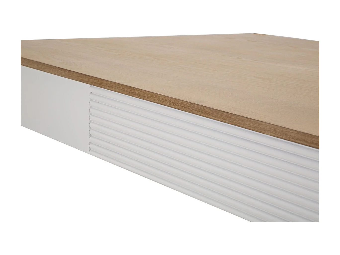 Table à Manger en Bois "Matera" 180cm Blanc & Naturel