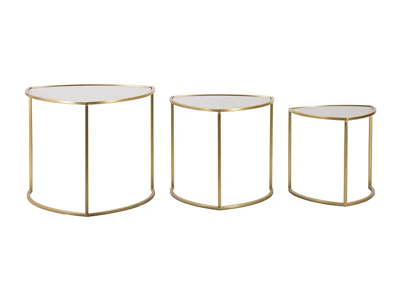 Tavolinetti Da Caffe' Triangle Set 3 Pz Cm Ø60X50-50X45-40X40