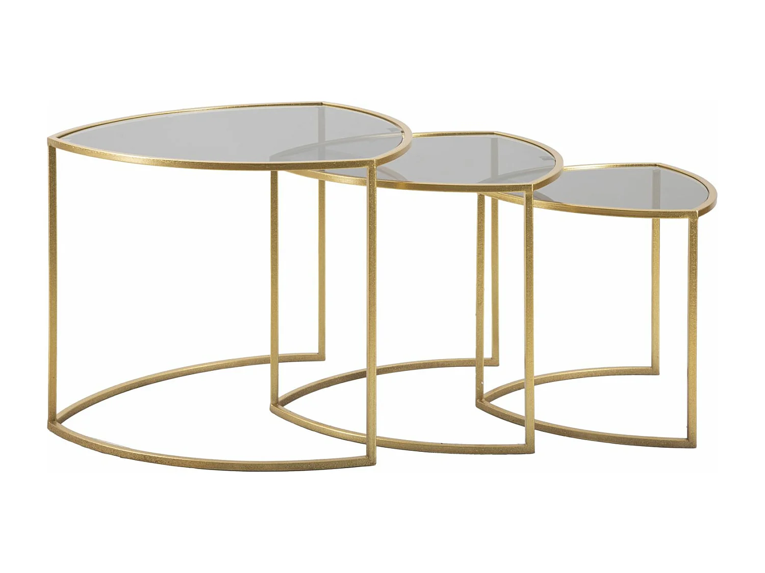 JOGO DE MESAS DE CENTRO TRIÂNGULO 3 PCS CM Ø 60X50-50X45-40X40