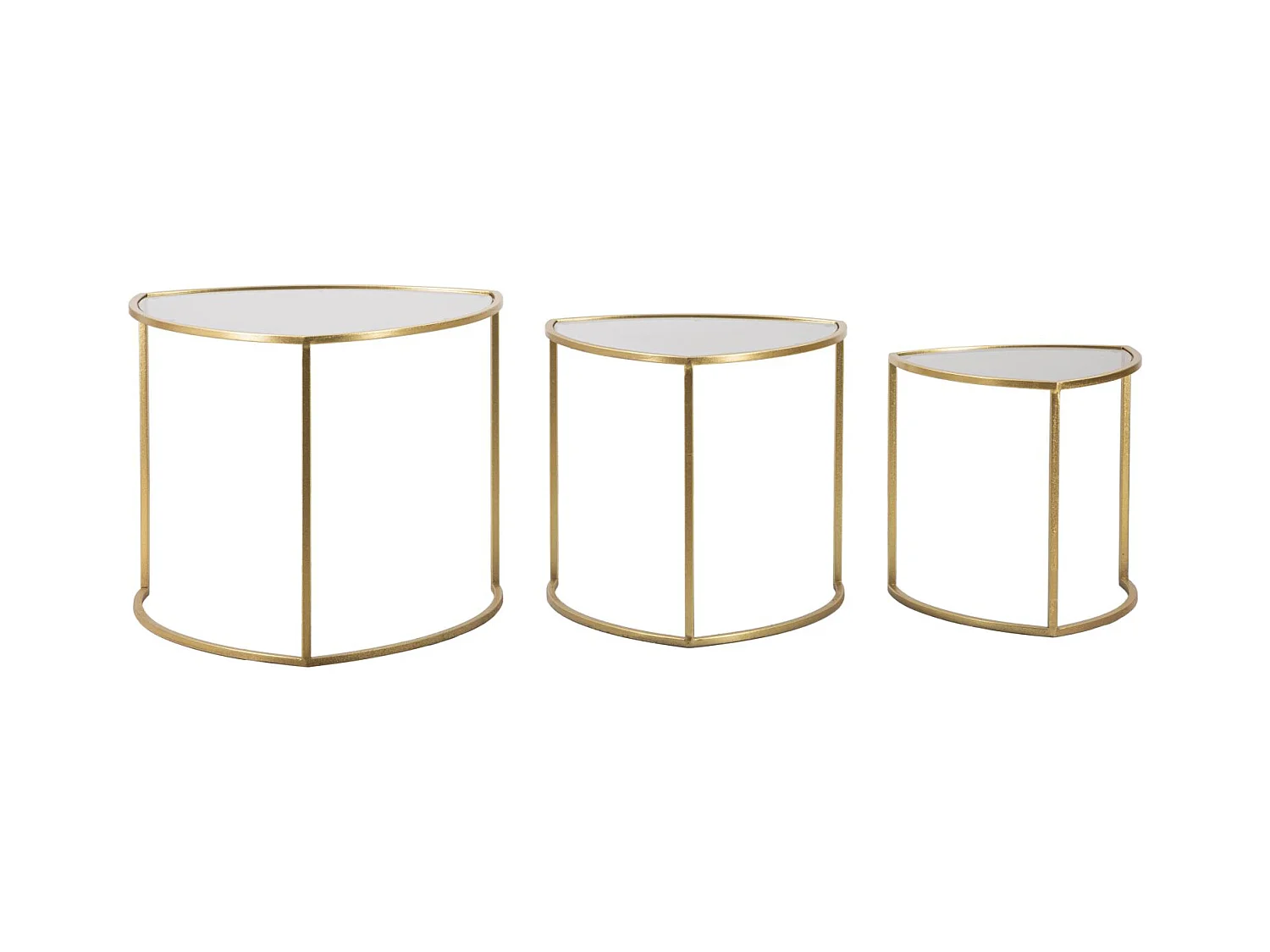 TABLES BASSES TRIANGLE SET 3 PCS CM d. 60X50-50X45-40X40