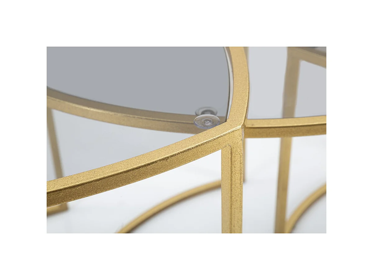 Lot de 3 Tables Basses "Triangle" 60cm Or