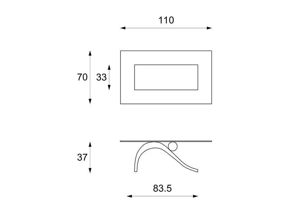 Colombe Table basse  (120 x 70 x 40 Transparent) en verre trempé beige